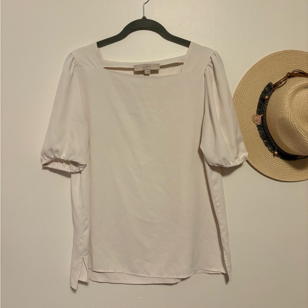 LOFT Women's Elegant Cream Blouse
